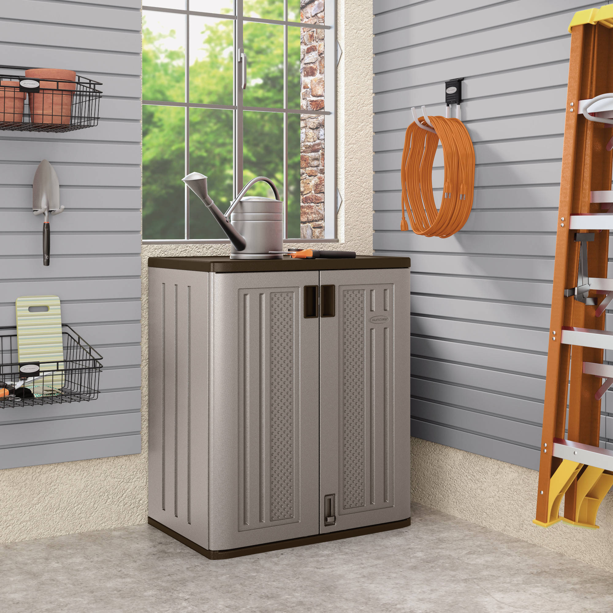 Suncast Base Storage Cabinet, Grey