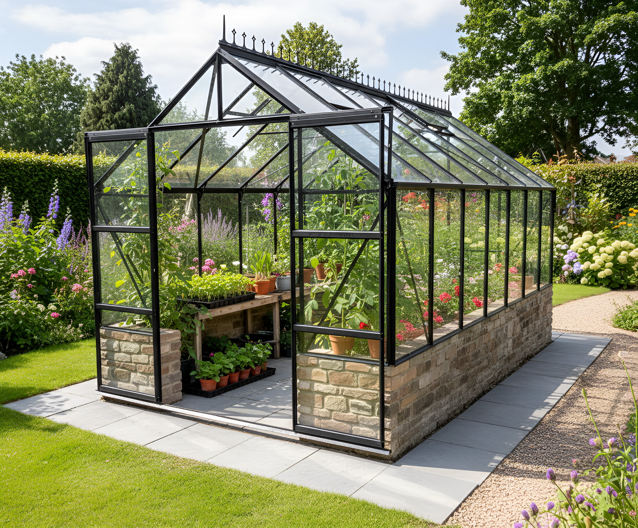 riana Vitavia Cassandra 8x14 Black 11500 Dwarf Wall Greenhouse
